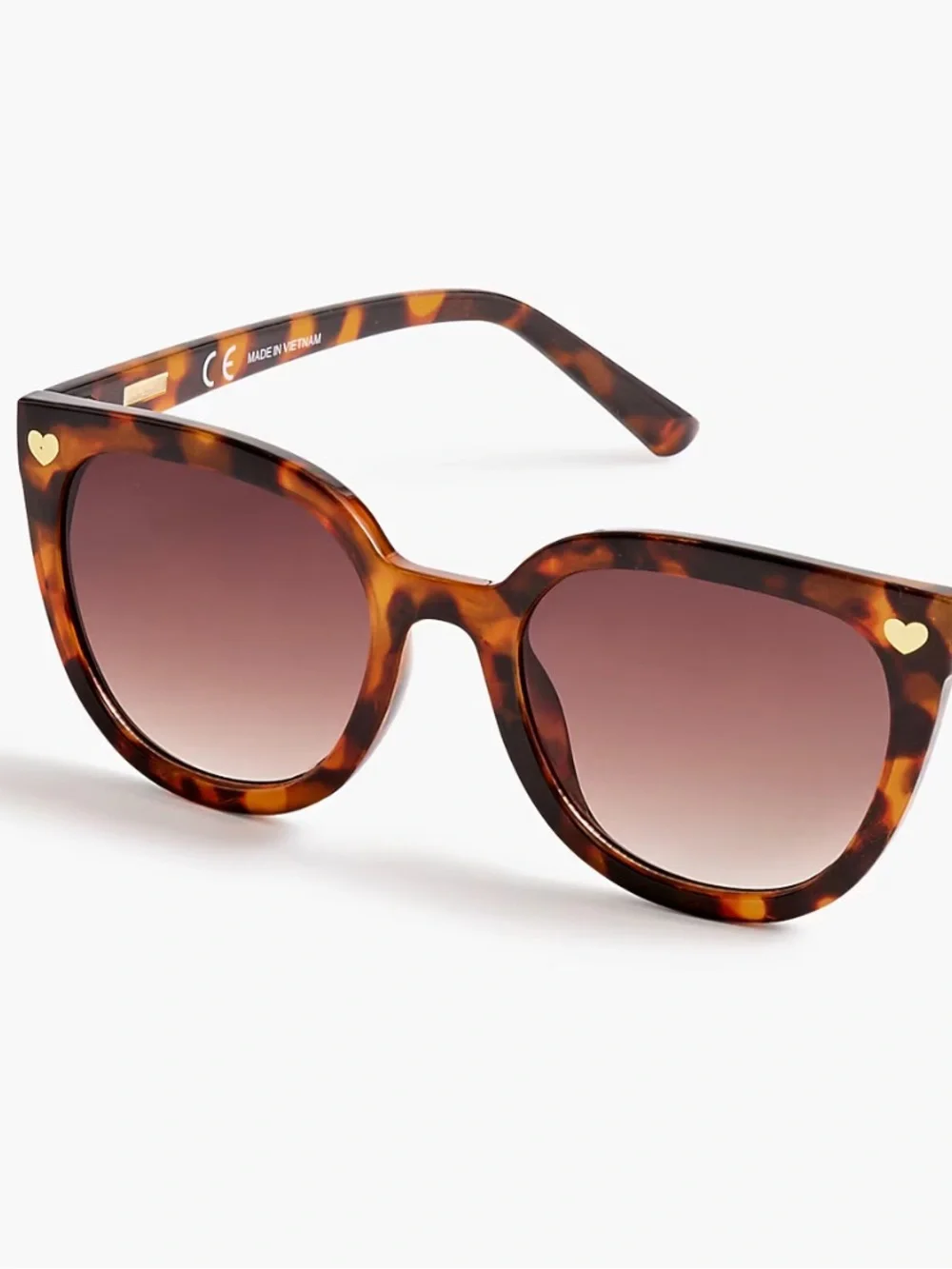 J Crew Tortoise Heart Sunglasses - Brown